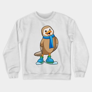 Bird as Skier with Ski & Scarf Crewneck Sweatshirt